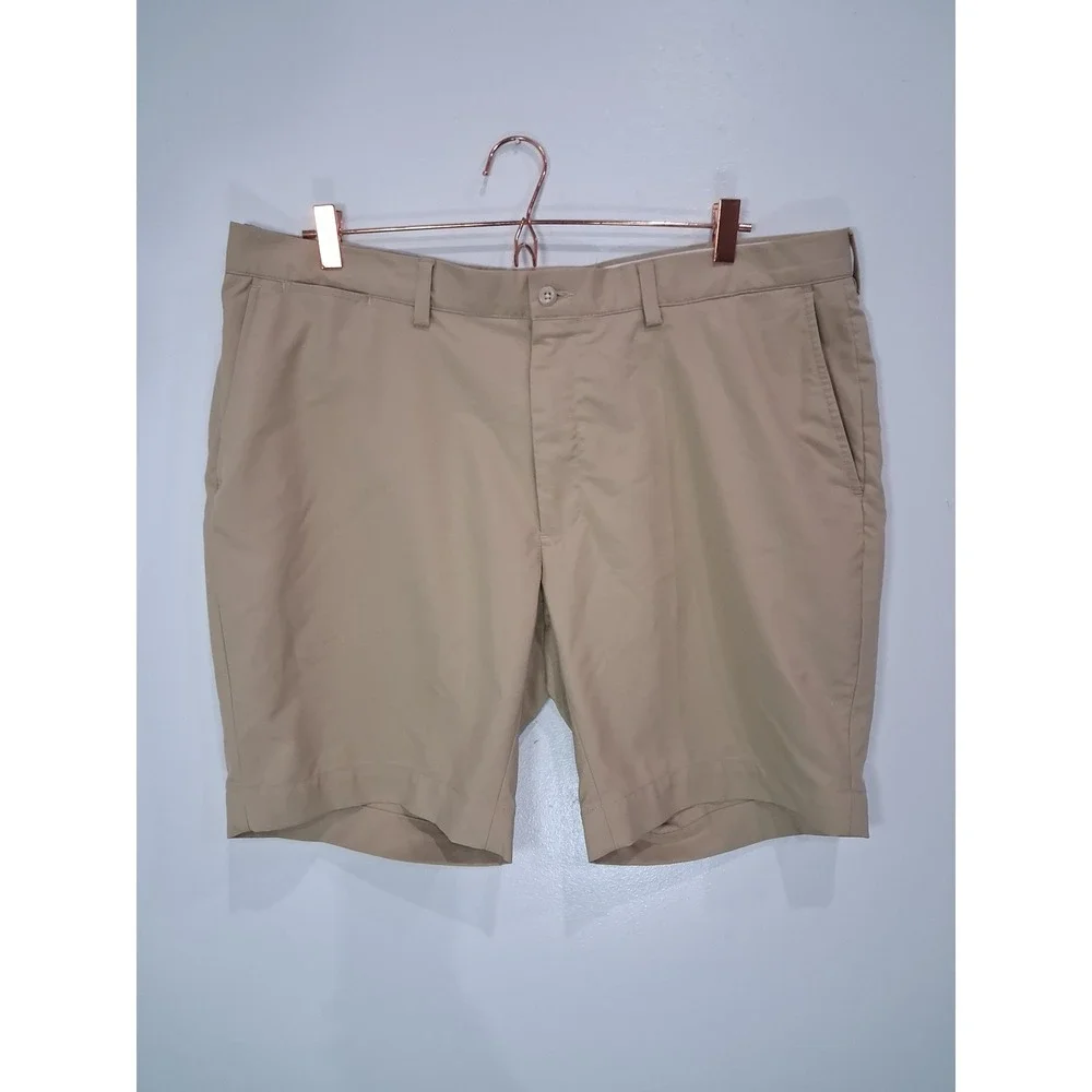 Polo Ralph Lauren Mens Tan Golf Shorts Size 40 Khaki Performance Flat Front